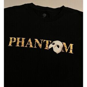 NEW Phantom Of The Opera OFFICIAL Broadway Show Mask Logo T-Shirt XL Black NYC